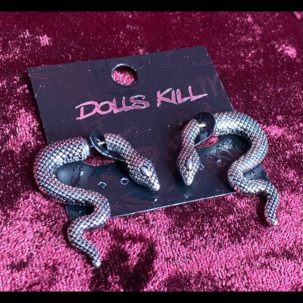 Dolls kill snake earrings